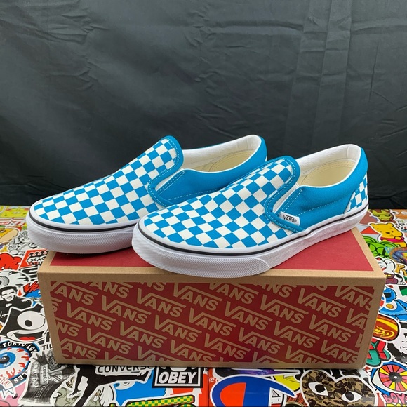 Vans Shoes - Van's Slip-on Delphinium Blue Checked Women’s